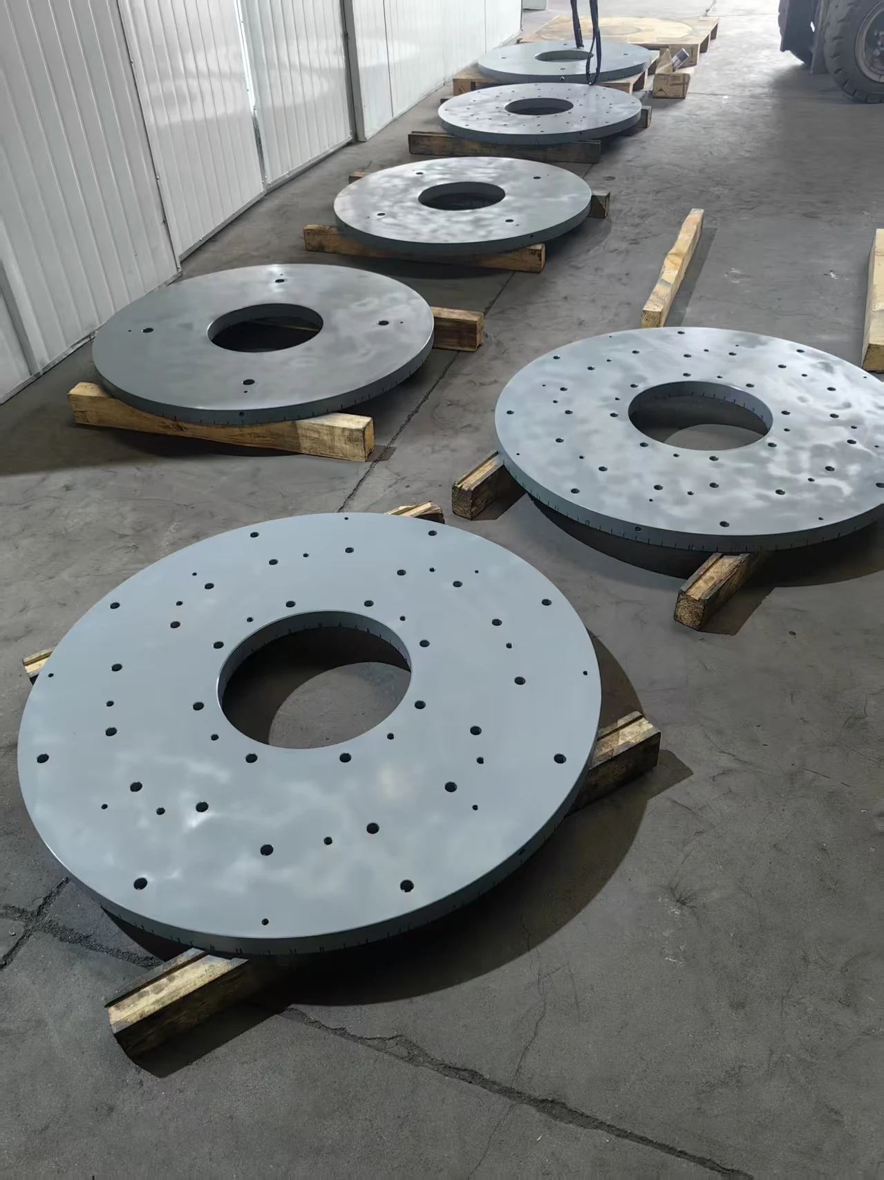 Real lapping plates photographed as a production lot