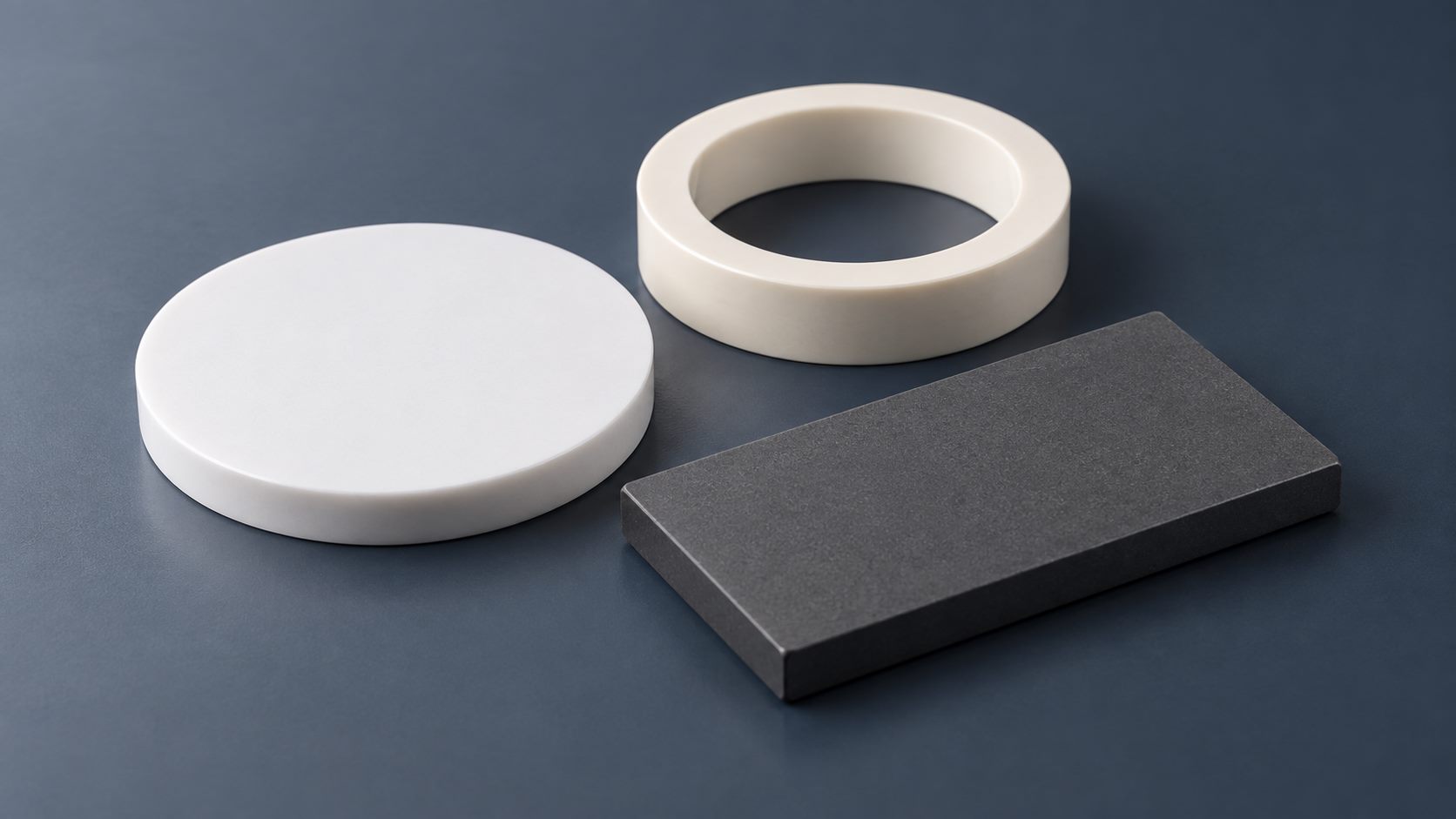 Application visual: Al₂O₃ · ZrO₂ · SiC material blanks